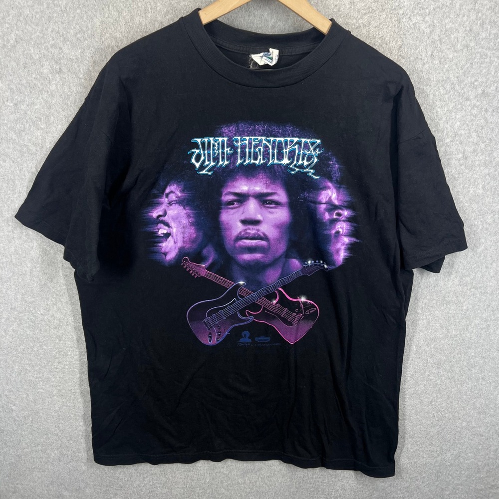 Vintage Jimi Hendrix T Shirt Mens XL Black 90s Winterland Voodoo Chile 1996 EUC